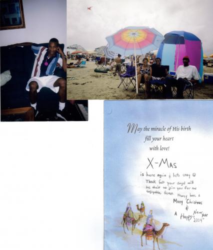 Ray,YoYo & Brother-in-law at beach, Ray message to Yolanda on X-mas 04